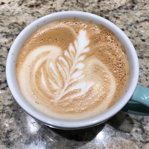 Latte that I made with fancy latte art. Okay, not that fancy.