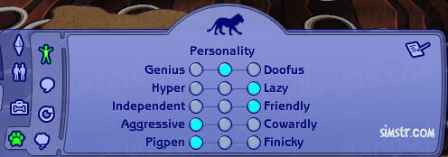 The Sims 2 Pets Personality Kişilik Özellikleri