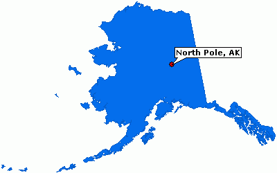 Mapa de situación de North Pole en Alaska (Estados Unidos)
