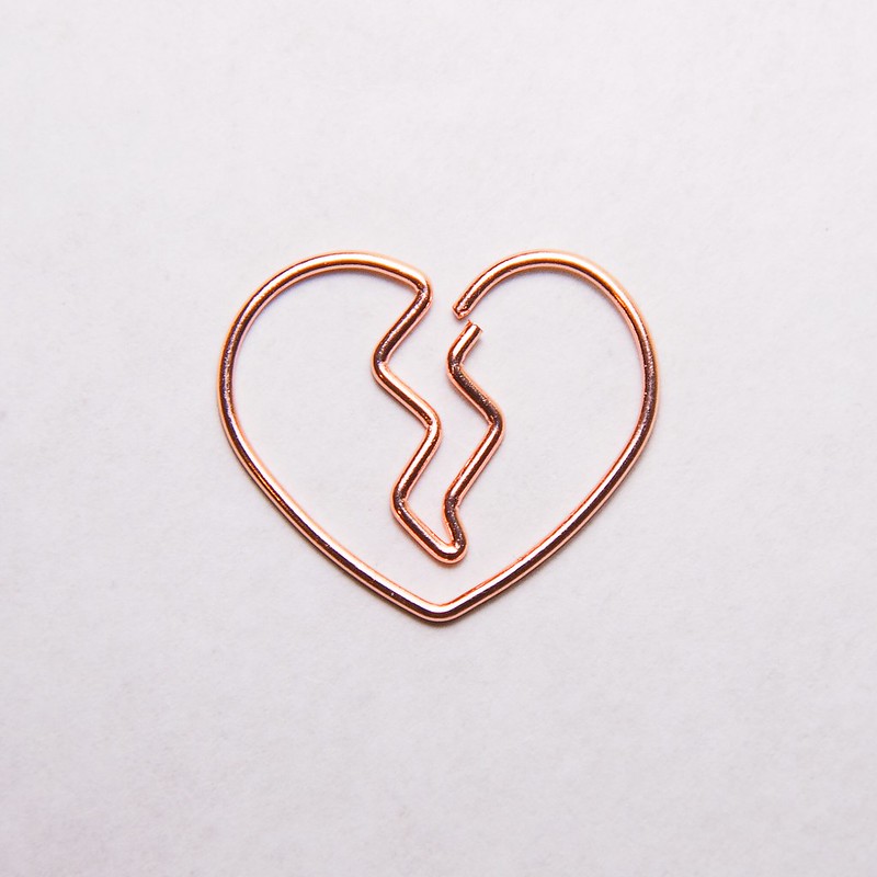 Broken heart paper clip
