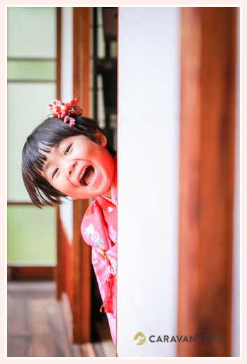 窯垣の小径（愛知県瀬戸市）でロケーションフォト　七五三写真の出張撮影　自然でオシャレな家族写真