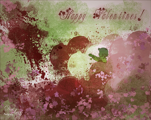 Happy Valentine greeting with textured image