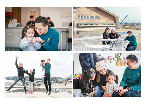  family photo location shooting for a client from Hong Kong in Aquaignis (hot spring spa) in Mie Prefecture, Chubu District, Japan