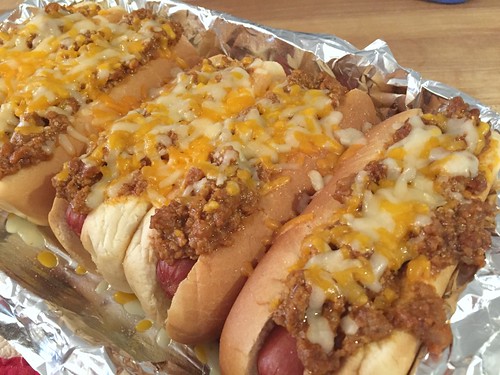 Oven-Baked Chili Cheese Dogs For a Crowd | Andrea Dekker
