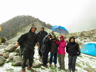 Happy Trekkers on Indrahar Pass Trek