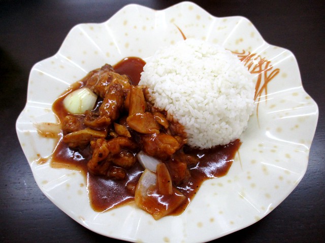 Ah Wu Mongolian chicken rice set