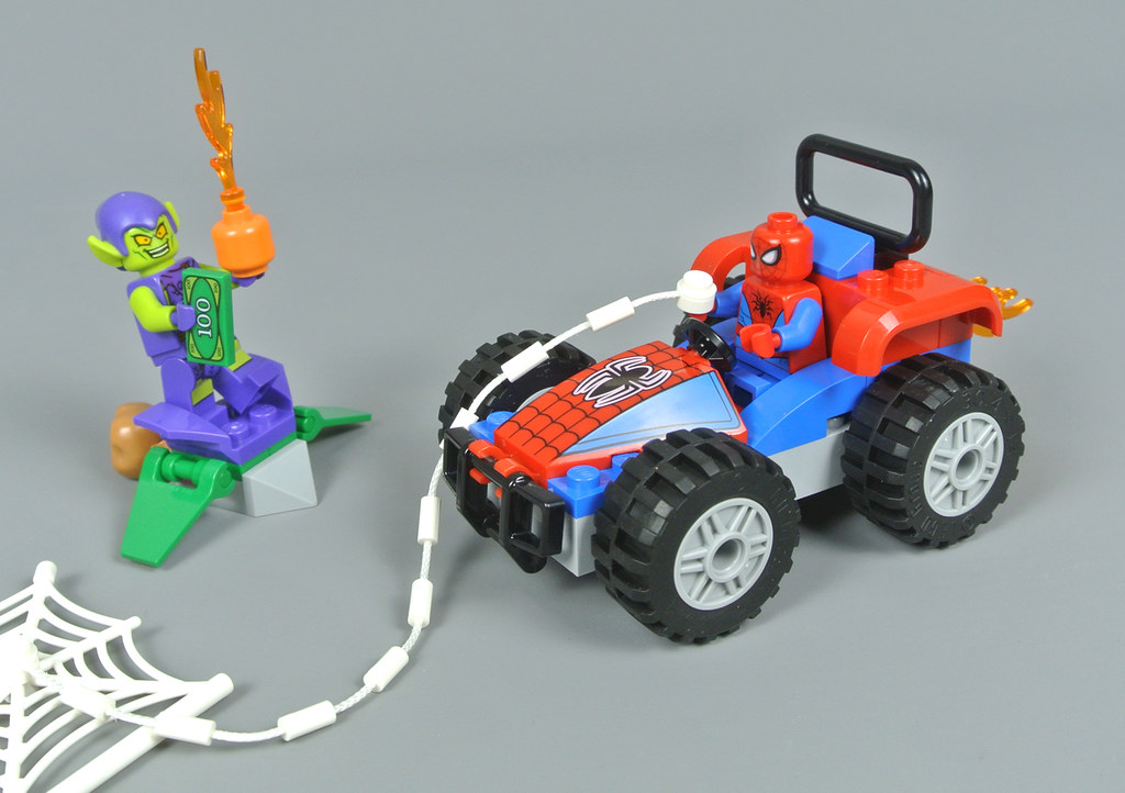spider man car chase lego