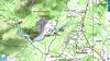 Carte du secteur NW de Sotta avec le parcours de la visite de 5 moulins de l'Urgonu