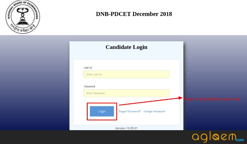 DNB PDCET Admit Card 2018