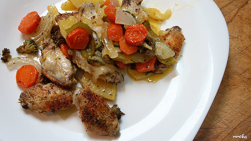 receta alas de pollo con verduras