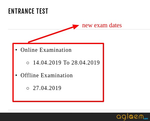 SAAT 2019 Exam Date
