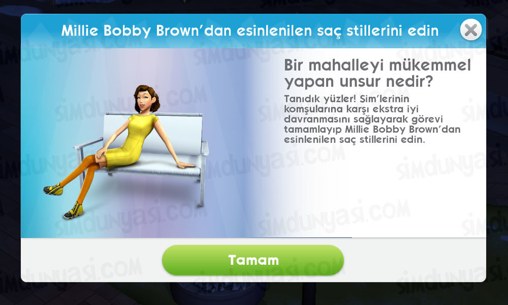 The Sims Mobile Millie Bobby Brown Saç Stilleri Ödüllü Bir Dilim İyilik Serüveni