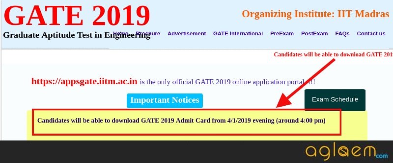 GATE 2019 Admit Card