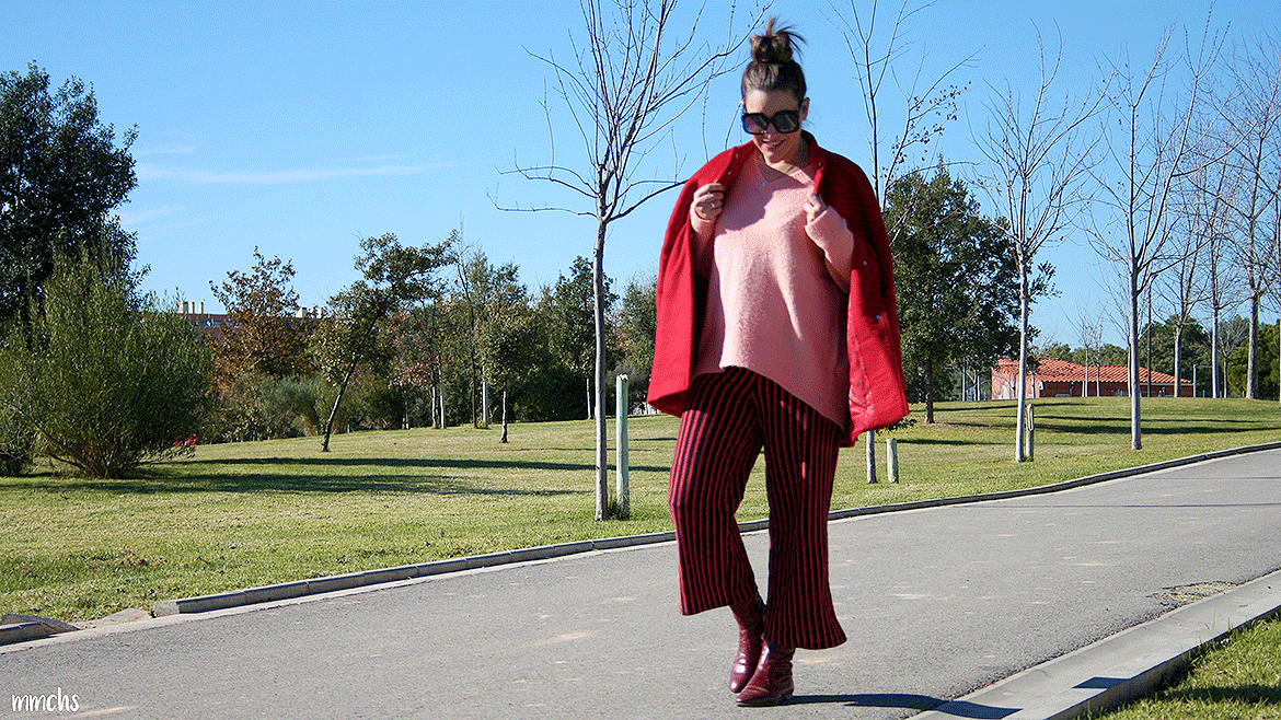 abrigo rojo de mujer MANGO