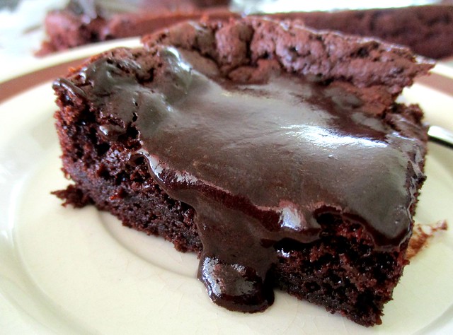 Gluten-free chocolate brownie with icing
