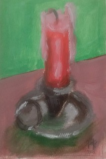Last year's advent candle (oil on paper)