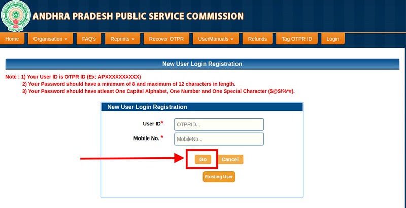  APPSC AEE Hall Ticket 2019 - Login Page
