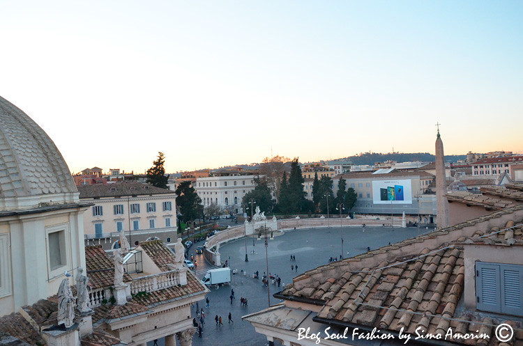 A vista da Piazza del Popolo da Suíte presidencial Popolo do Hotel de Russie em Roma