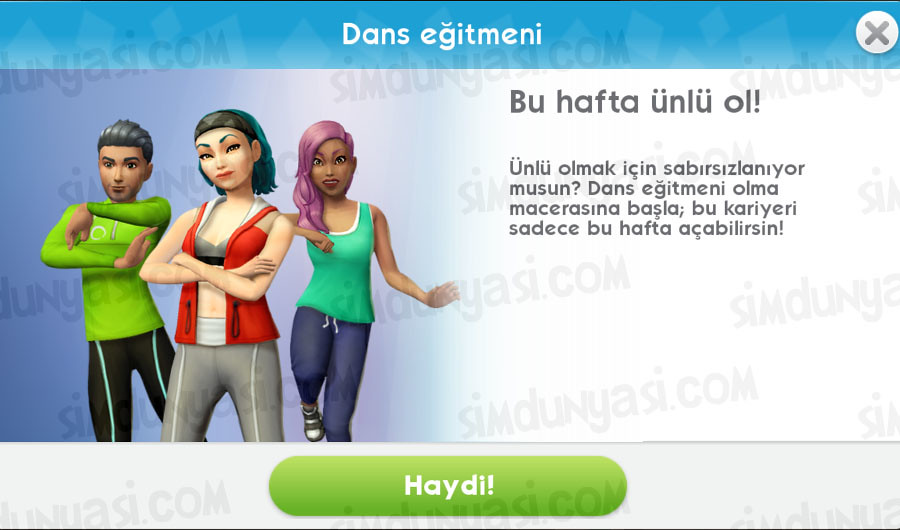The Sims Mobile Dans Eğitmeni Kariyer Serüveni