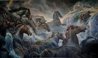 Poseidon’s horses | Oil on canvas 78.7” x 49.2” | Thiago Melo | Flickr