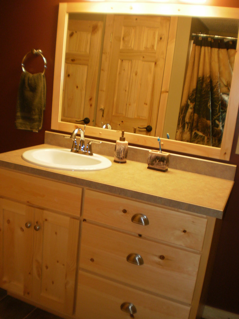 Knotty Pine Vanity And Mirror Solid Knotty Pine Doors Lam Flickr
