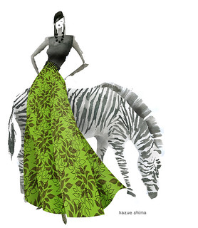 fashion illustration -Zebra Green Skirt - | www.opus-opus.co… | Flickr