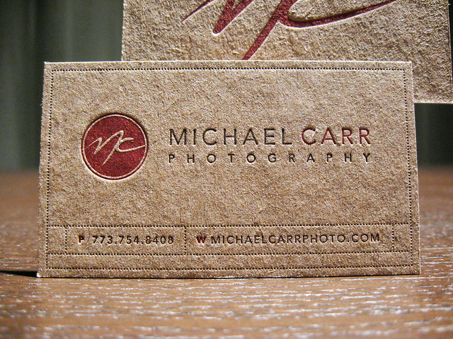 Kraft Letterpress Business Card - Michael Carr