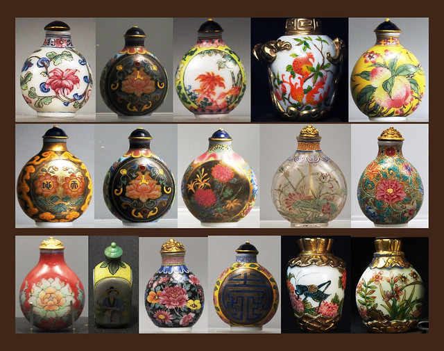 故宮料畫琺瑯鼻煙 壺 雜三件私人收藏  Snuff bottles . Taipei
 ,Palace museum,. plus 3  private collection,.