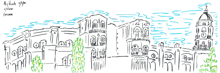 La Catedral de Málaga. Dibujo de Aida González.