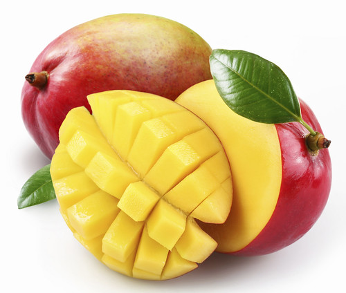 Mango with section on a white background | Mango with sectio… | Flickr