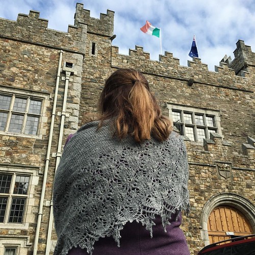 Farewell @waterfordcastle. Shawl is #SweetDreams by @booknits created by @kaystir in her own handspun.