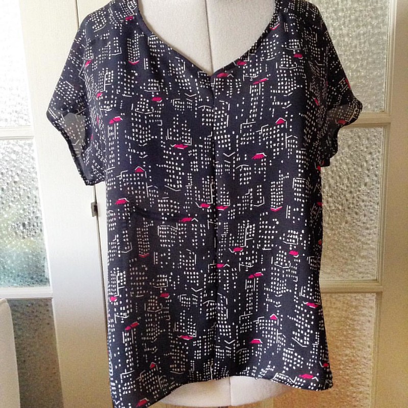 SJP top is done. Glad I didn't hoard this fabric. #frenchseams  #true bias #sutton #suttonblouse