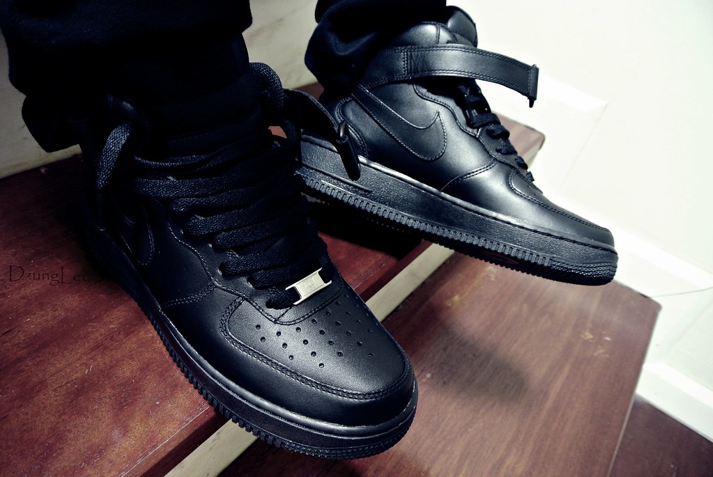 all black air force ones