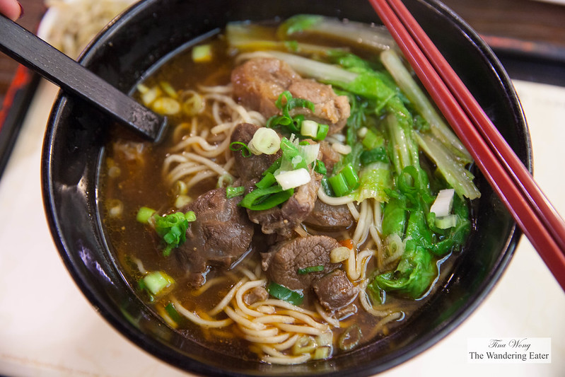 Large bowl of braised beef noodles