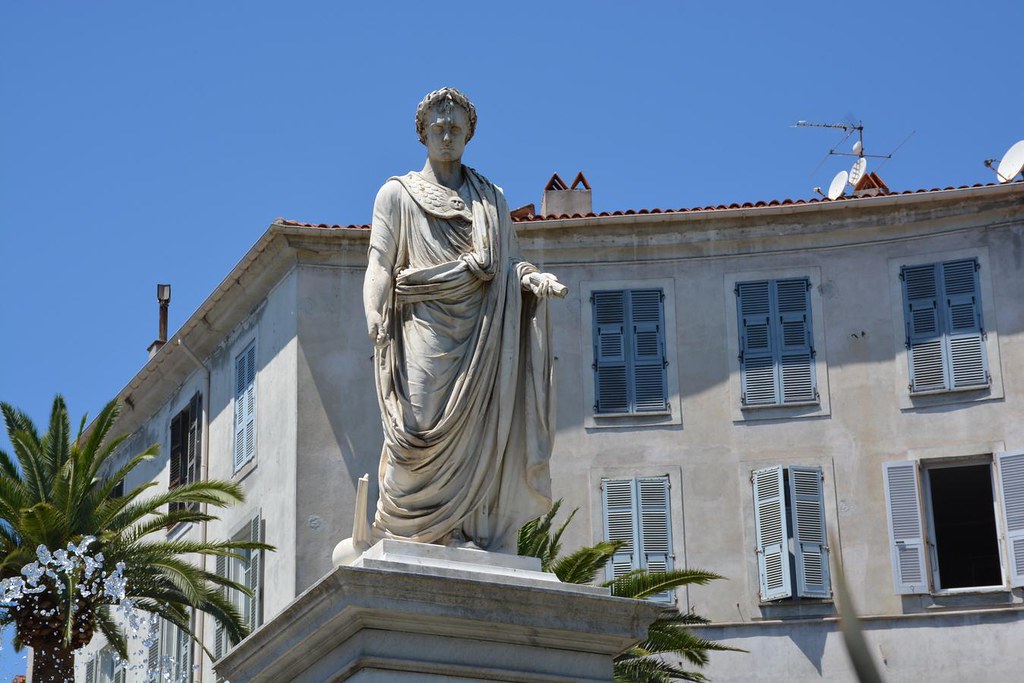Statue of Napoleon Bonaparte at Place Foch Ajaccio (Corsica, France 2014)