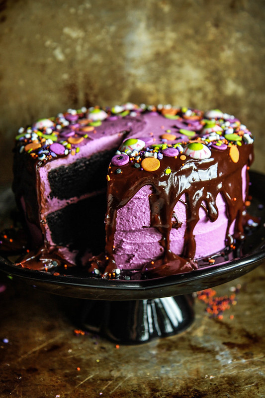 Black Velvet Halloween Cake- Gluten Free and Vegan from HeatherChristo.com