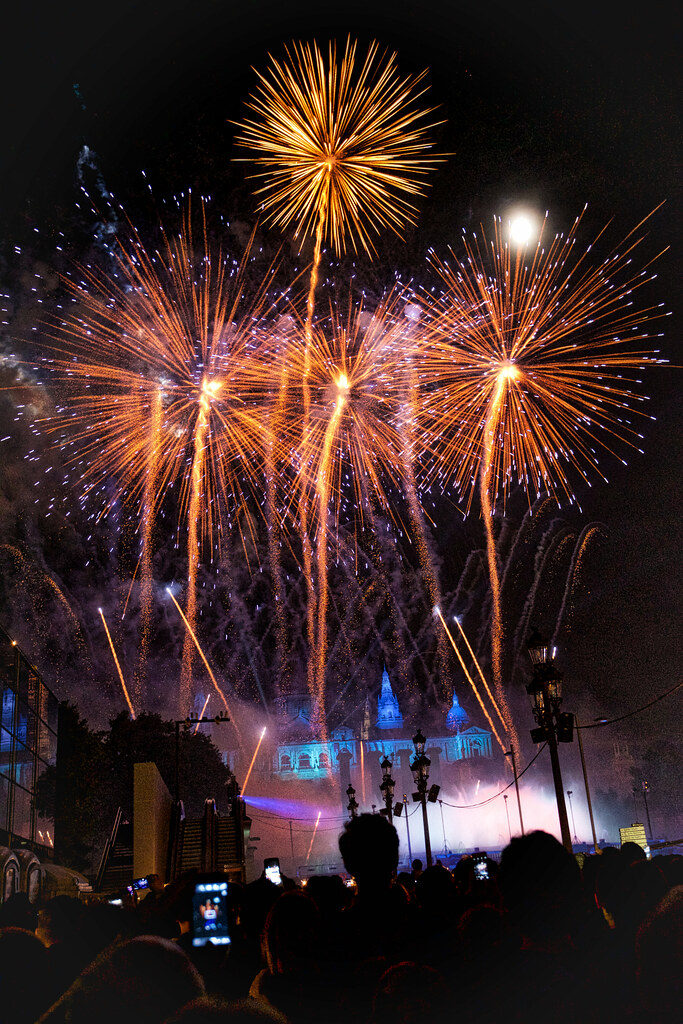 Fireworks at Plaça d'Espanya