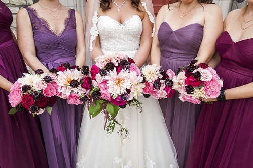 Fall Bouquets in Pinks, Reds and Burgundies