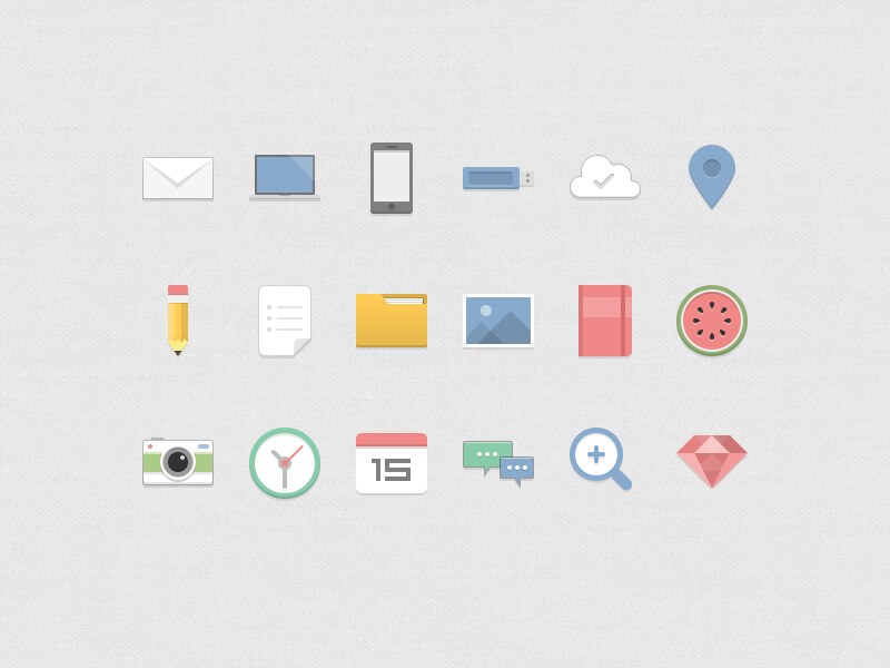 Colorful flat icons
