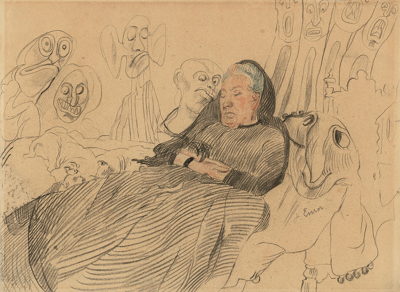 James Ensor - My Aunt Asleep and Dreaming of Monsters, 1888