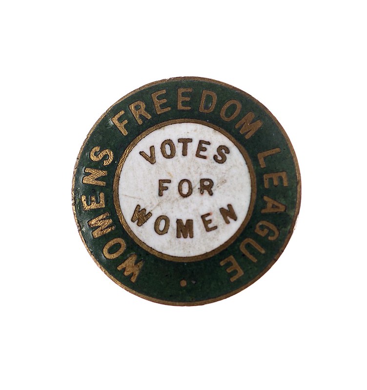 Women's Freedom League badge, c. 1907.