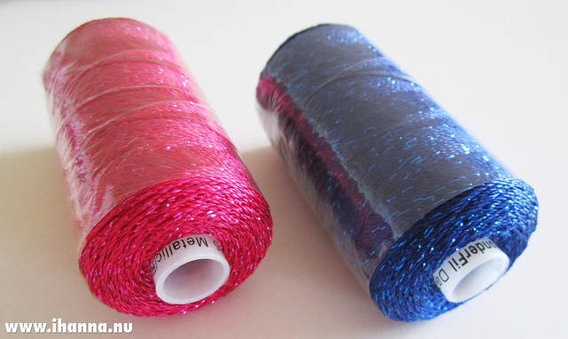 Glitter threads (most expensive thread ever) photo by @ihanna #pinkandblue
