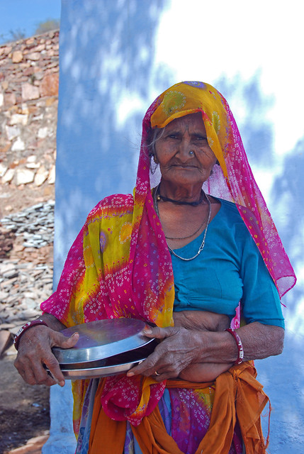 An Old Woman in an Indian village