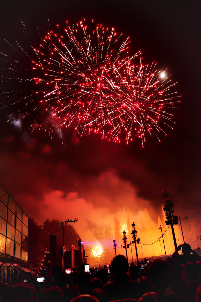 Fireworks at Plaça d'Espanya