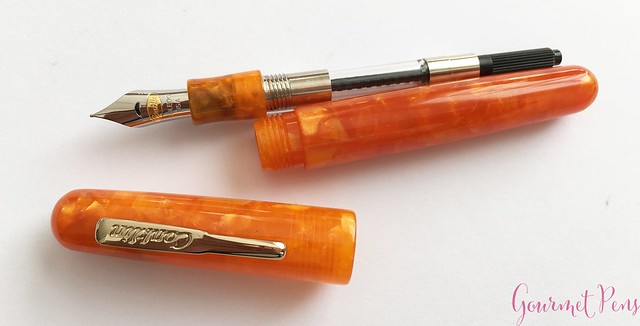 Review Conklin All American Sunburst Orange Fountain Pen 12