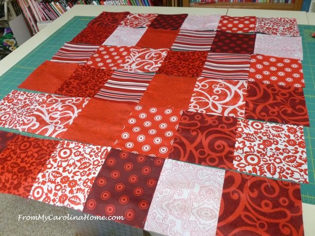 Quick Red Squares Lullaby Quilt ~ From My Carolina Home