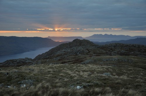 Sunset over Eigg and Rum from camp