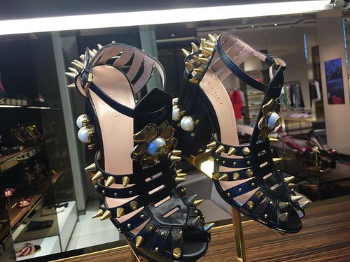 Gucci black sandals with spikes