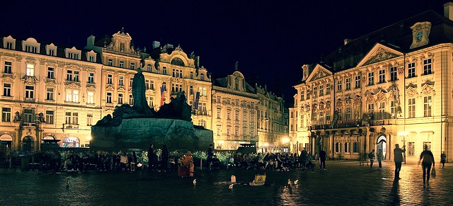 Prague Old town square at night