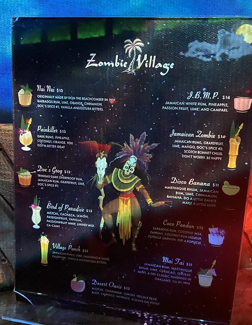 Zombie Village menu